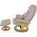 Alt View 11. Relaxzen - Massage Recliner with Lumbar Heat and Ottoman - Beige with Wood Base.