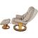 Alt View 12. Relaxzen - Massage Recliner with Lumbar Heat and Ottoman - Beige with Wood Base.