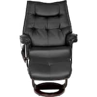 Relaxzen - Massage Recliner with Lumbar Heat and Ottoman - Black - Front_Zoom