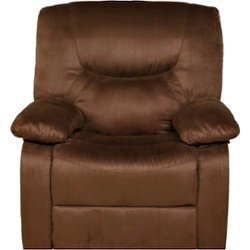 Relaxzen - Rocker Recliner Chair - Brown - Front_Zoom
