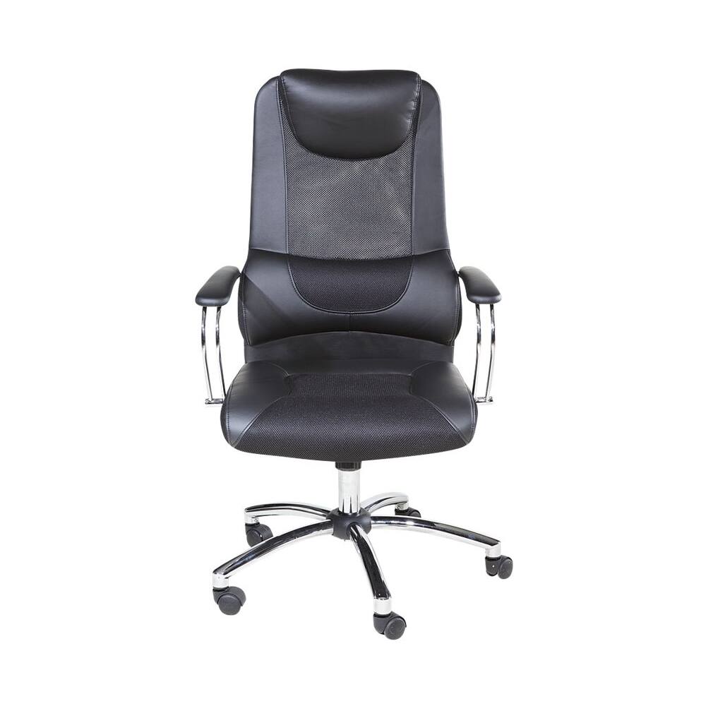 OneSpace High Back Executive Mesh Chair with Head and Lumbar Support, Black