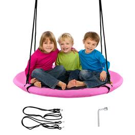 Costway - 40" Flying Saucer Tree Swing Indoor Outdoor Play Set Swing for Kids - Pink