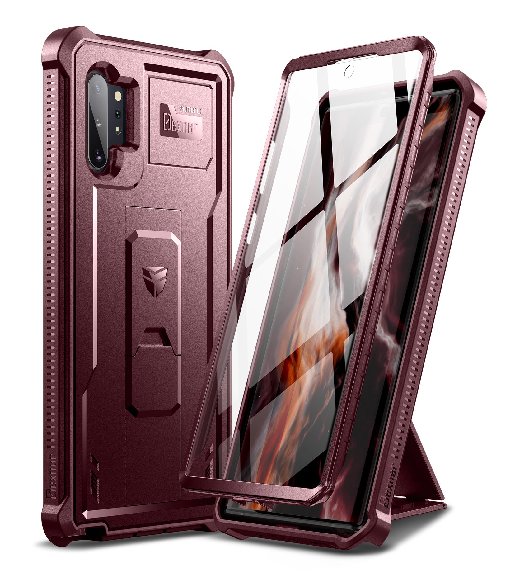 dexnor - for Galaxy Note 10+ Plus Case,[Built in Screen Protector and Kickstand] Military Grade Protection - Maroon Red price history on PriceWatchPro