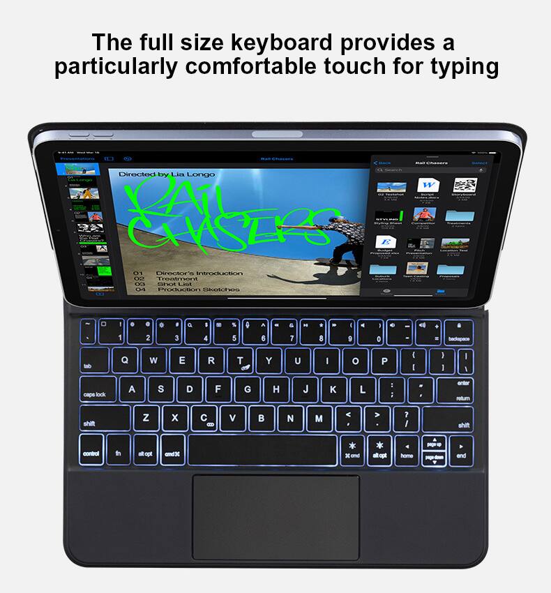 The full size keyboard provides a particularly comfortable touch for typing.

Directed by Lia Longo

01 Director's Introduction  
02 Treatment  
03 Production Sketches

Rail Chasers