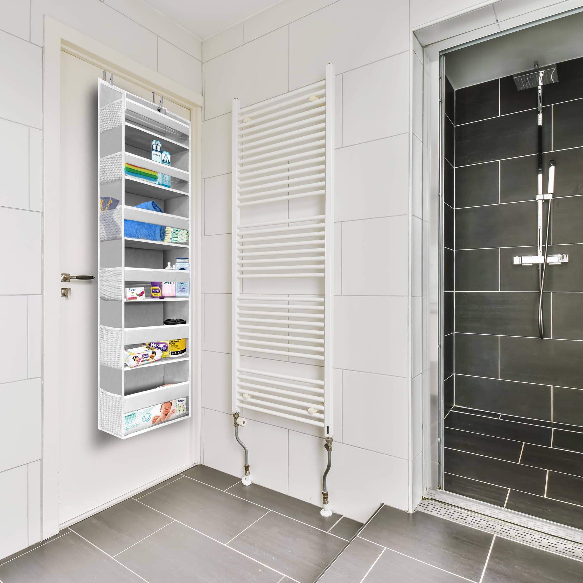 Alt View 6. Empire DigiLabs - Heavy Duty Over The Door Organizer 55x14x6 7 6 Large Front & 12 Side Pockets Hanging Storage Closet For Bed... - 4. Baby Pink 1 set.