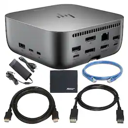 HP - Thunderbolt 4 Ultra 280W G6 Dock with DisplayPort HDMI Ethernet Cables and Cleaning Cloth