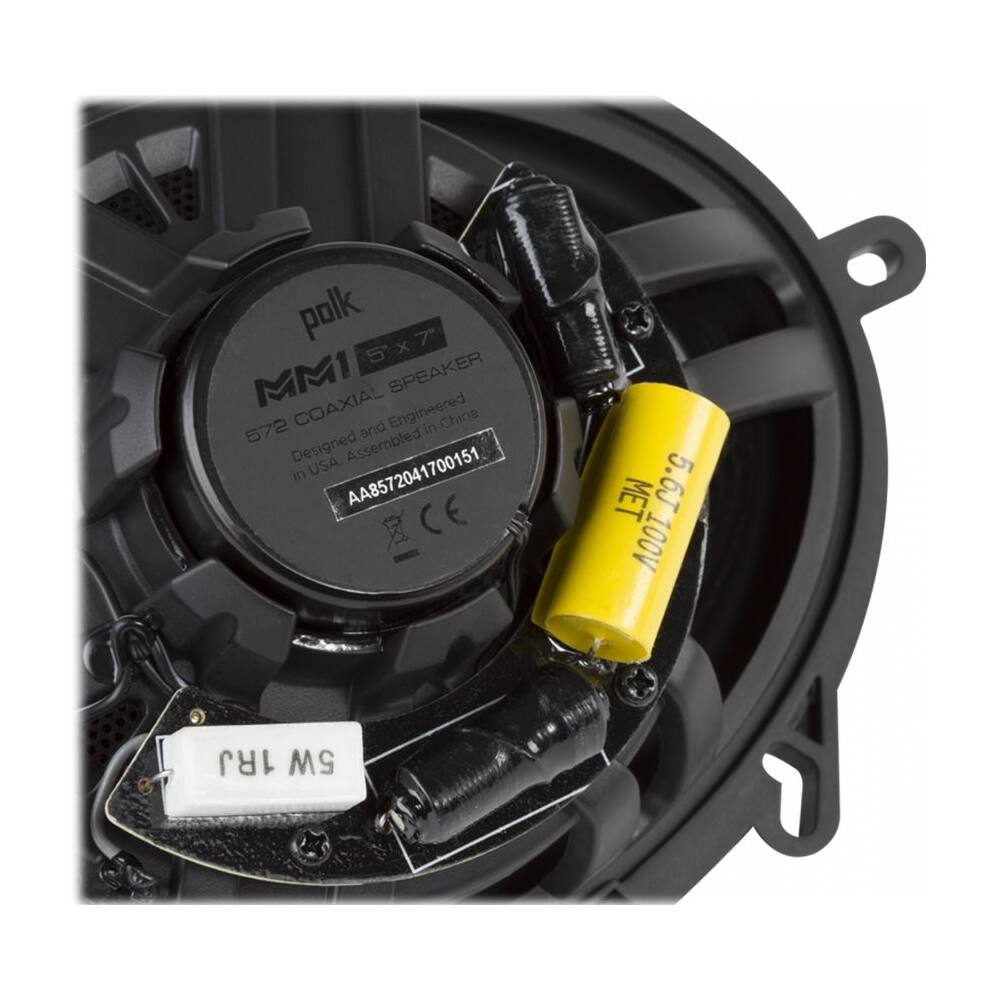 Alt View 12. Polk Audio - MM1 Series 5" x 7" 2-Way Car Speakers with Dynamic Balance Cones (Pair) - Black/silver.