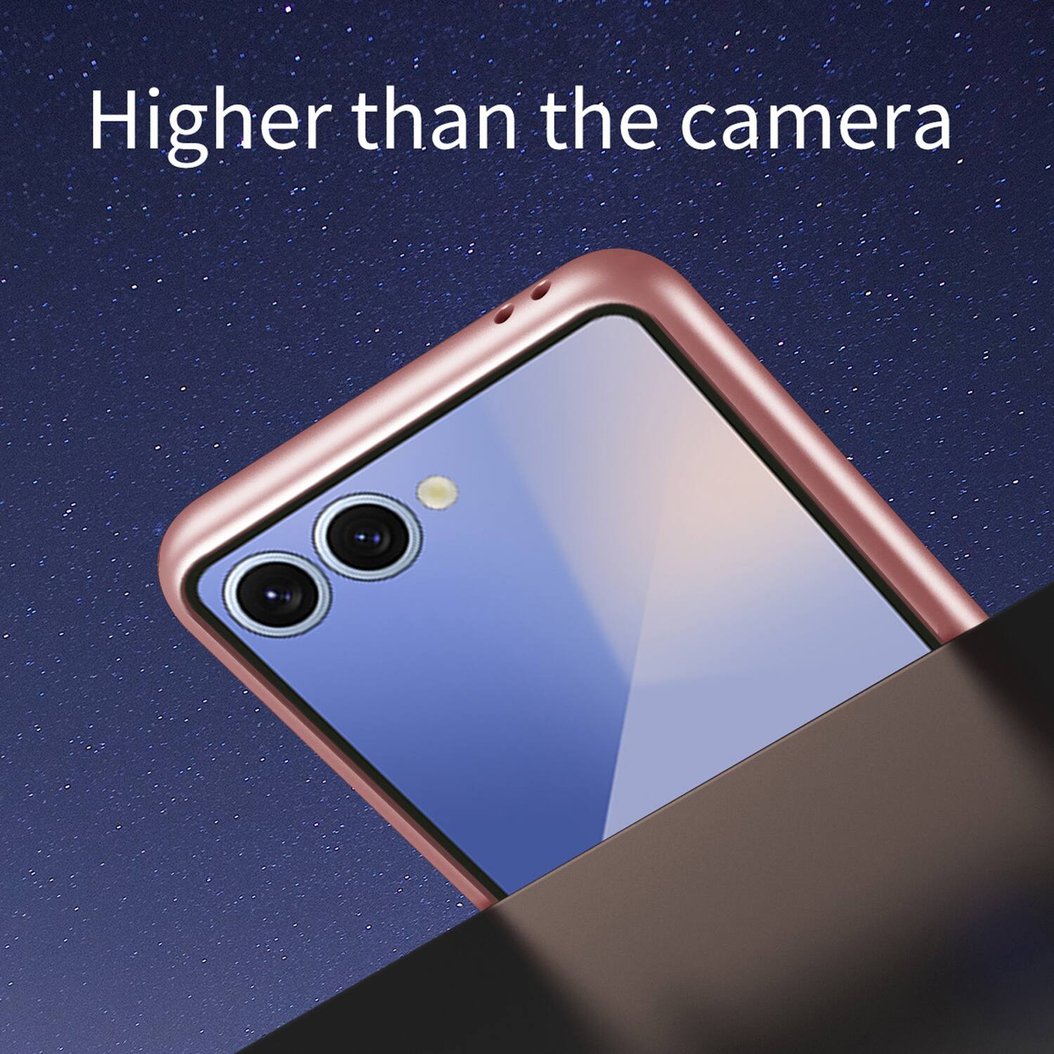 Higher than the camera