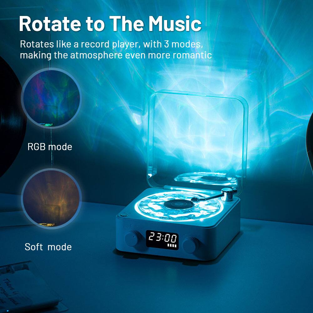 Rotate to The Music  
Rotates like a record player, with 3 modes, making the atmosphere even more romantic  

RGB mode  
Soft mode  

23:00