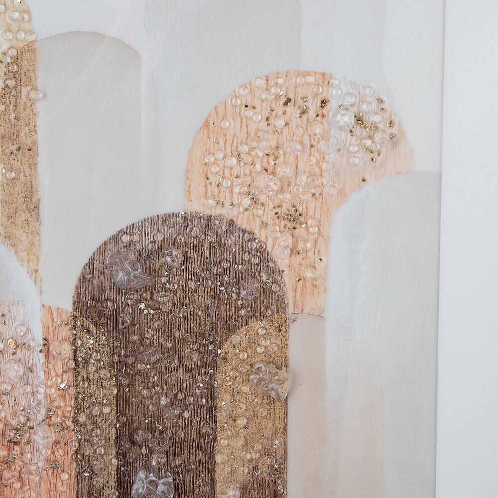 Alt View 9. APRILSOUL - Set of Kaiden Crystal Mirror Framed Wall Art Mellow Golden Tint Background - Brown.