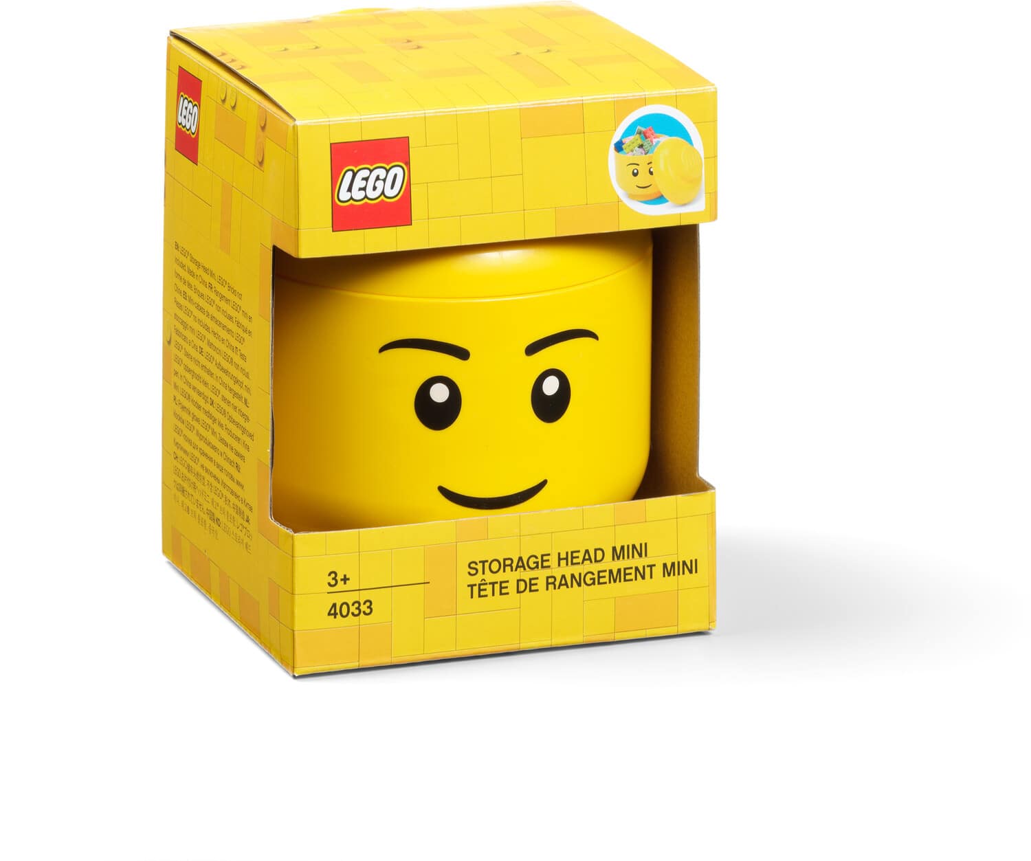 Room Copenhagen - LEGO Mini Stackable Storage Head, Boy - COLLECTABLES - Yellow