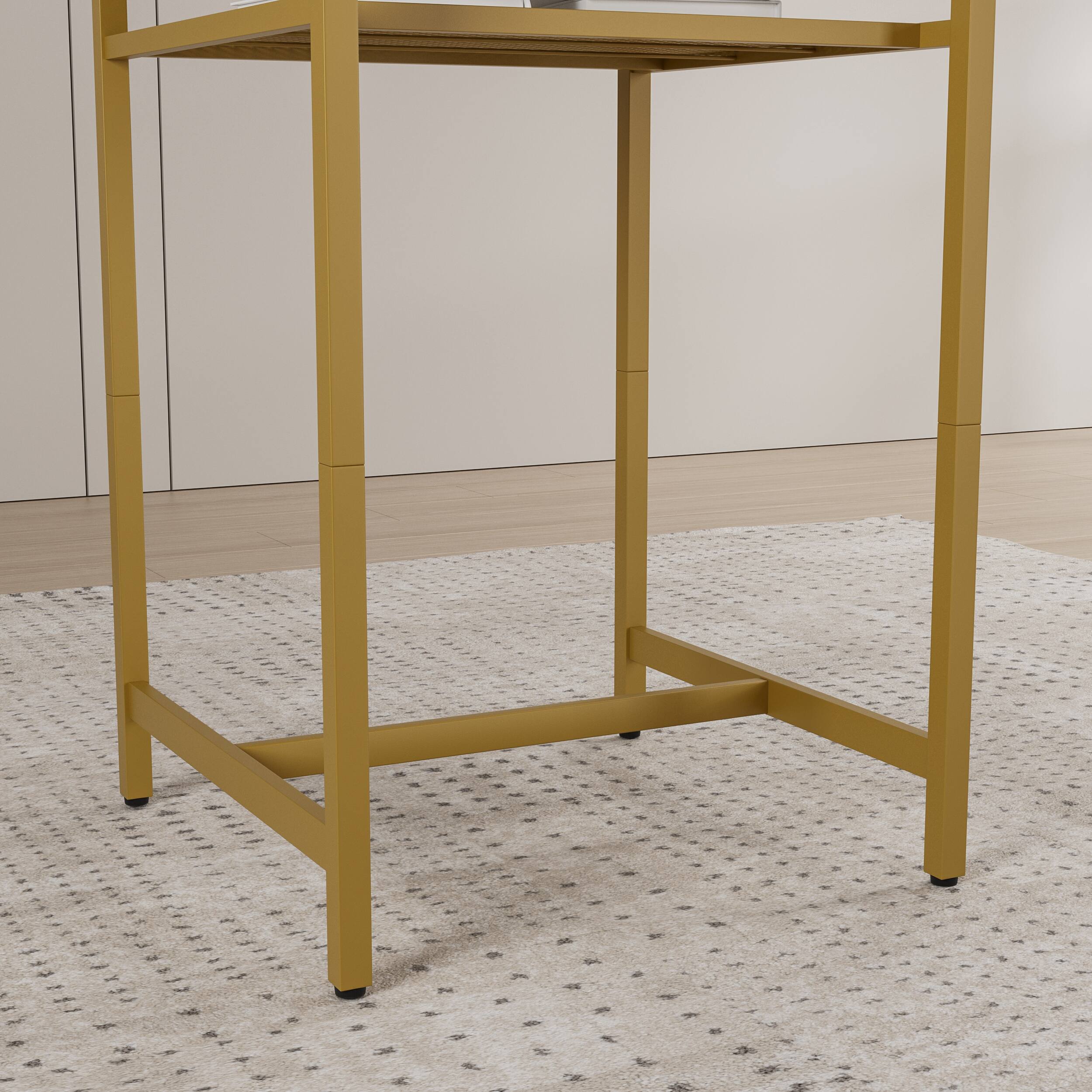 Alt View 4. APRILSOUL - Bar Table Equipped with 2 Bar Stools Backrest Partition - White.