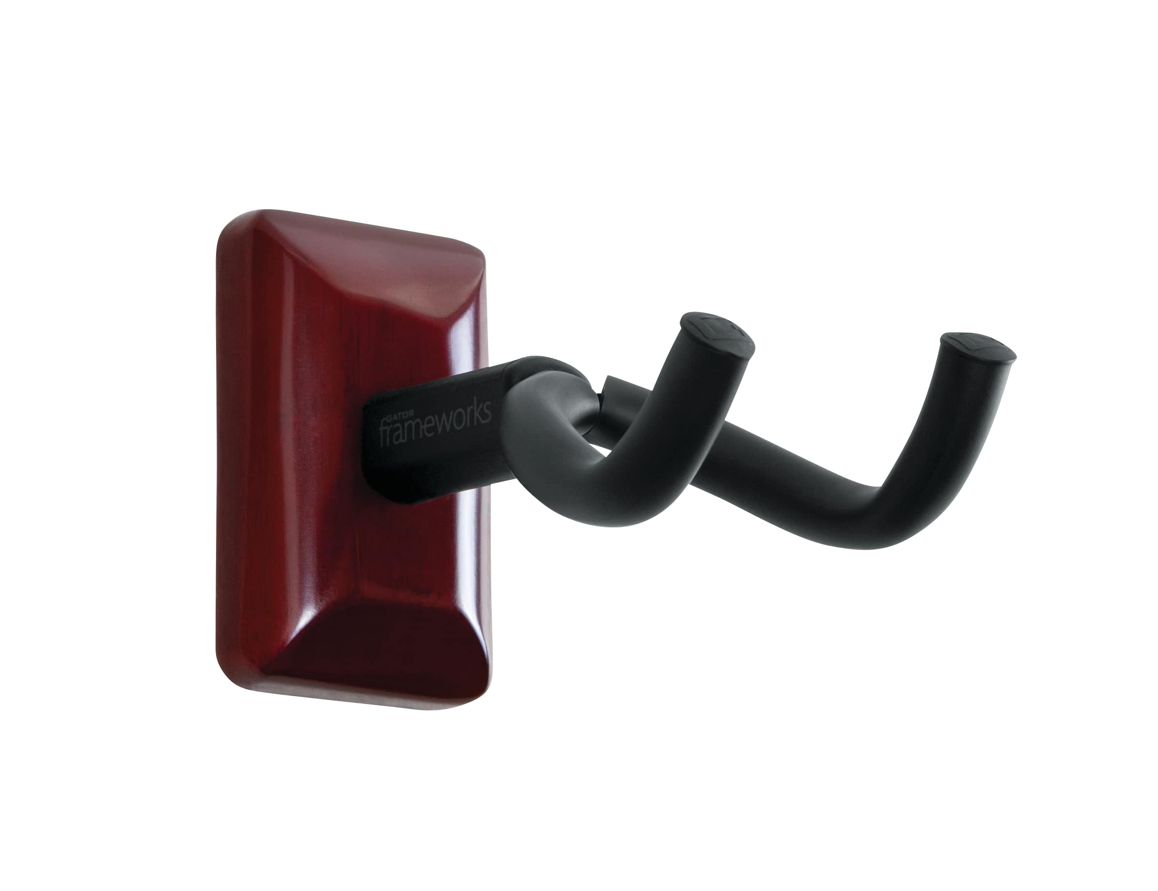 Gator Frameworks - Wall Mounted Guitar Hanger with Cherry Mounting Plate, Fits Electric, Acoustic & Bass Guitar Neck