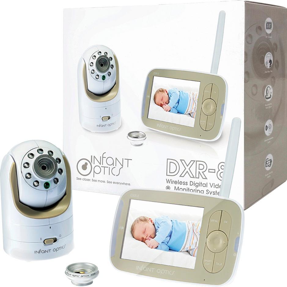Left View: Infant Optics - Video Baby Monitor with 3.5" Screen - Gold/White