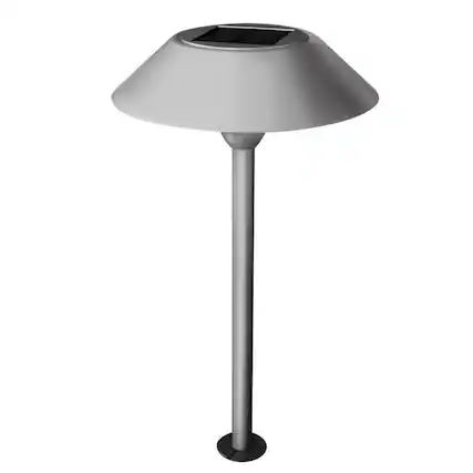 Front. FEIT ELECTRIC - Feit OneSync Brushed Nickel Solar Powered 40 W LED Pathway Light 2 pk.