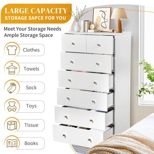LARGE CAPACITY STORAGE SPACE FOR YOU  
Meet Your Storage Needs  
Ample Storage Space  

- Clothes  
- Towels  
- Socks  
- Toys  
- Tissue  
- Books