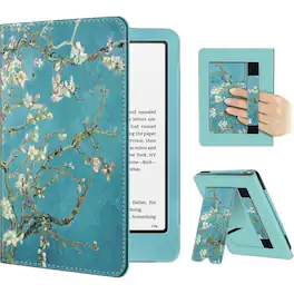 Kitcheniva - 7" Kindle Paperwhite Case 12th/11th Gen 2024/2021 Foldable Stand Cover Blossom - Blue Blossom