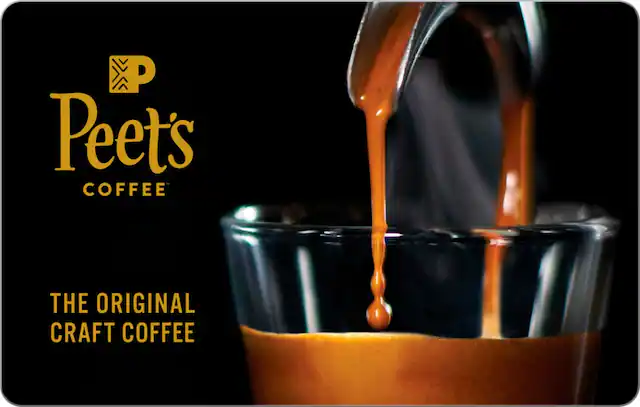 Front. Peet's Coffee - $25 Gift Card.
