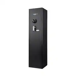 Barska - Quick and Easy Dual Access Biometric Rifle Safe-11-Position Long Gun Cabinet with Fingerprint Scanner, Digital Keypad - Black
