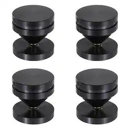 Unique Bargains - 4pcs Speaker Spike Kit Shockproof Adjustable Aluminum Alloy Spike Isolation with Pads Mat for Subwoofer - Black