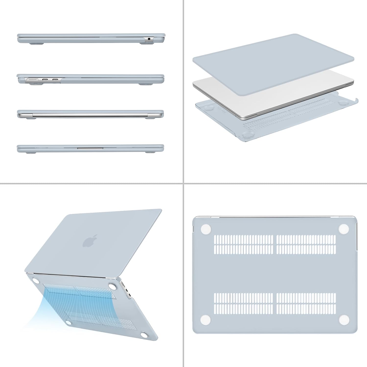 Alt View 1. mosiso - Laptop Case for MacBook Air 13 inch Case M5 A3449 M4 A3240 M3 A3113 M2 A2681 2022-2026 - Baby Blue.