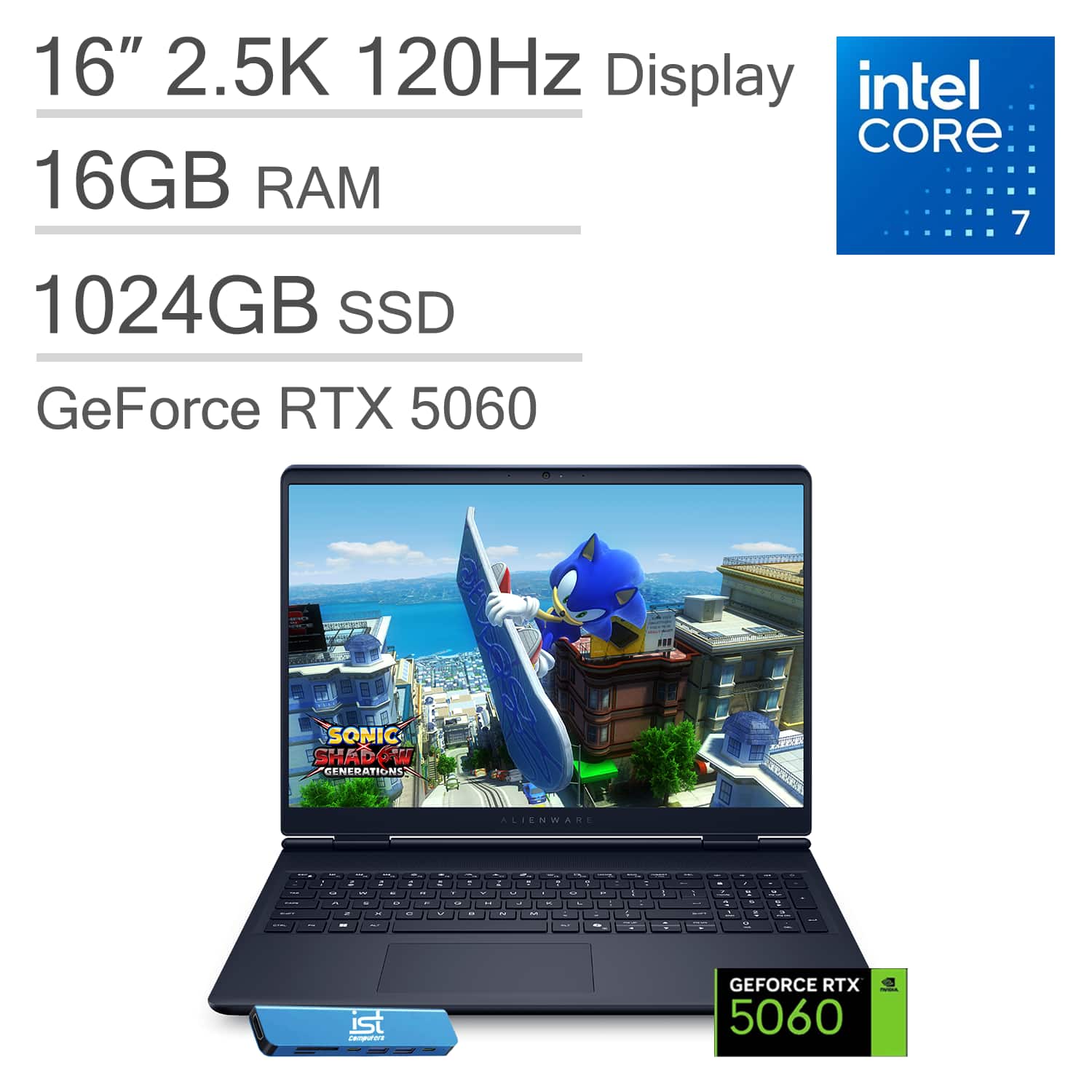 Alienware - 16 Aurora - 16" 2.5K Gaming Laptop - Intel Core 7 240H 2024 - 16GB Memory - NVIDIA GeForce RTX 5060 8GB - 1TB Storage - Interstellar Indigo