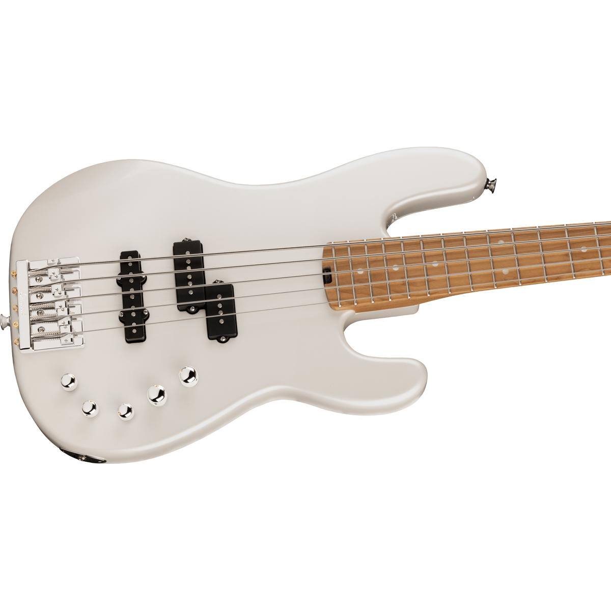Alt View 4. Charvel - Charvel Pro-Mod San Dimas Bass PJ V 5-String Bass Guitar, Platinum Pearl.