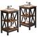 Front. Vecelo - Set of 2 Modern Nightstands X-Design Side End Table Night Stand with Storage Shelf for Bedroom,Living Room - Brown.