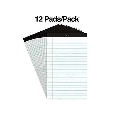 Alt View 1. Staples - Notepads, 8.5" x 14" , Wide Ruled, 50 Sheets/Pad, Dozen Pads/Pack  - White.