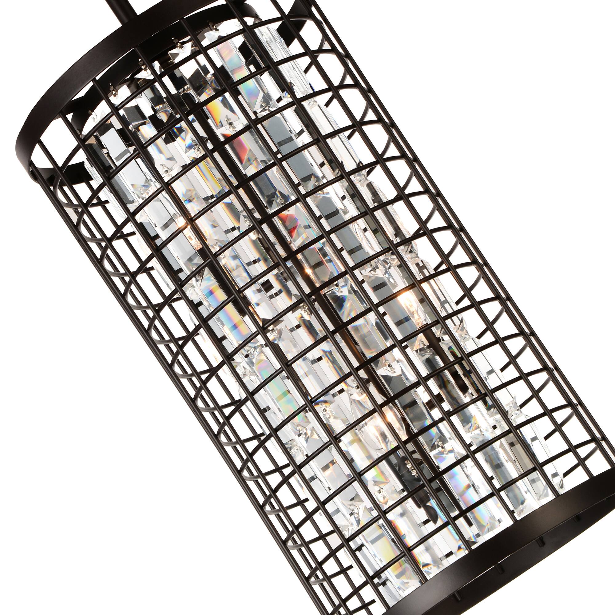 Left. CWI Lighting - Meghna 4 Light Up Chandelier With Brown Finish - Brown.