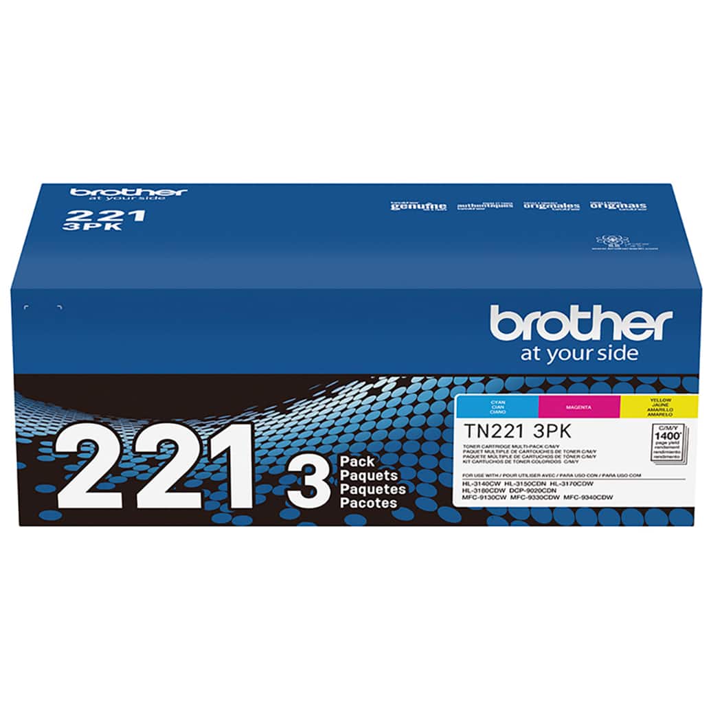brother at your side 221 Pack 3 Paquetes Pacotes TN221 3PK 1400' - pr -o CC - - CAA -o PART - ARTOEH - PONER CAA PAETO MA maLe - ARTUCIS - TONER Cre AMTUCIOS DE TONER COLORO NA - -ocre - POLE BE A U CON IaA -O HL-3140CW HL-3150CON HL-3170COW HL-3180CDW DOP-B020CON MFC-9130CW MFC-9330COW MFC-HOCOW