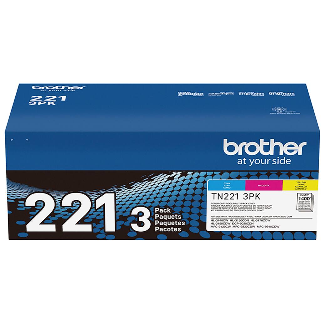 brother at your side 221 Pack 3 Paquetes Pacotes TN221 3PK 1400' - pr -o CC - - CAA -o PART - ARTOEH - PONER CAA PAETO MA maLe - ARTUCIS - TONER Cre  AMTUCIOS DE TONER COLORO NA - -ocre - POLE  BE A U CON IaA -O HL-3140CW HL-3150CON HL-3170COW HL-3180CDW DOP-B020CON MFC-9130CW MFC-9330COW MFC-HOCOW