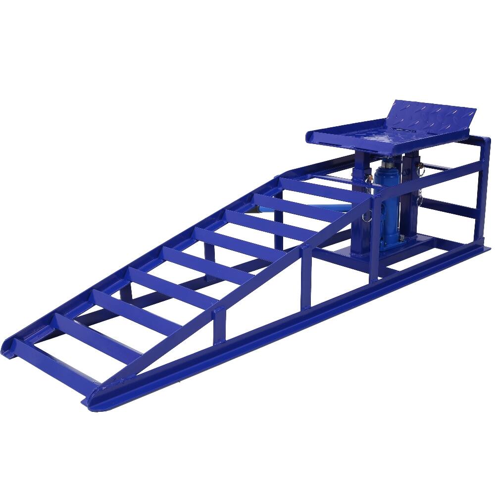 Left. Ropilly - 5 Ton Hydraulic Car Ramps Heavy Duty Steel Truck Service Lifts 10000 Lbs Capacity Adjustable Garage Repair Frame 2 Pack.