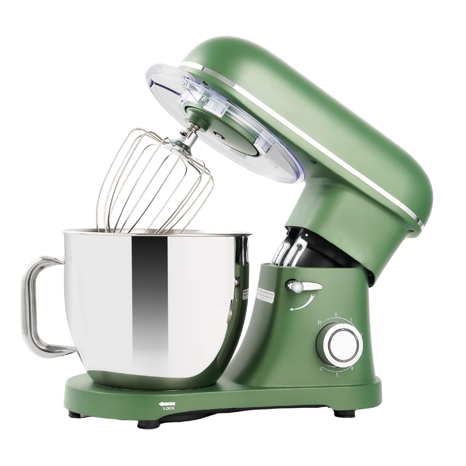 GlowWise - 900W 8.5QT Stand Mixer, 6-Speed Large Capacity with Egg Whisk, Dough Hook & Flat Beater - Green