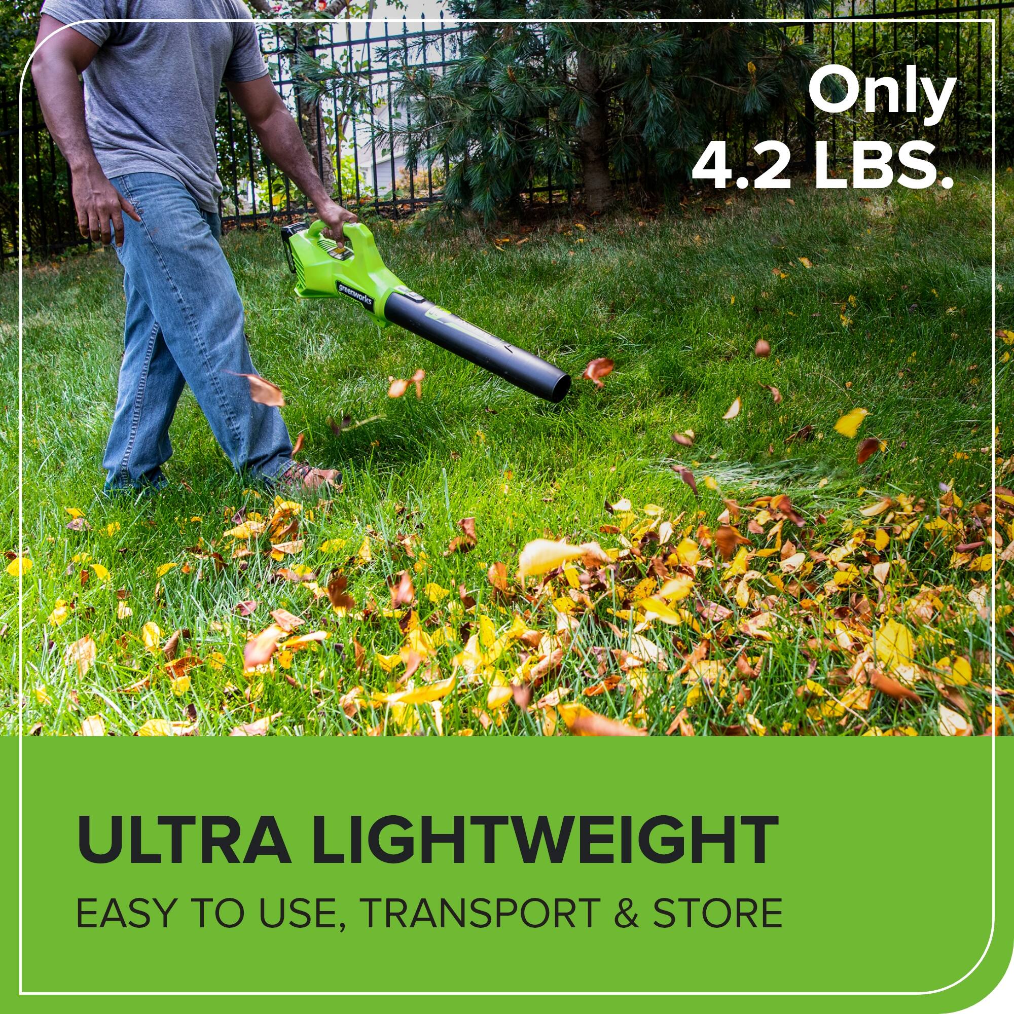 Only 4.2 LBS.  
ULTRA LIGHTWEIGHT  
EASY TO USE, TRANSPORT & STORE
