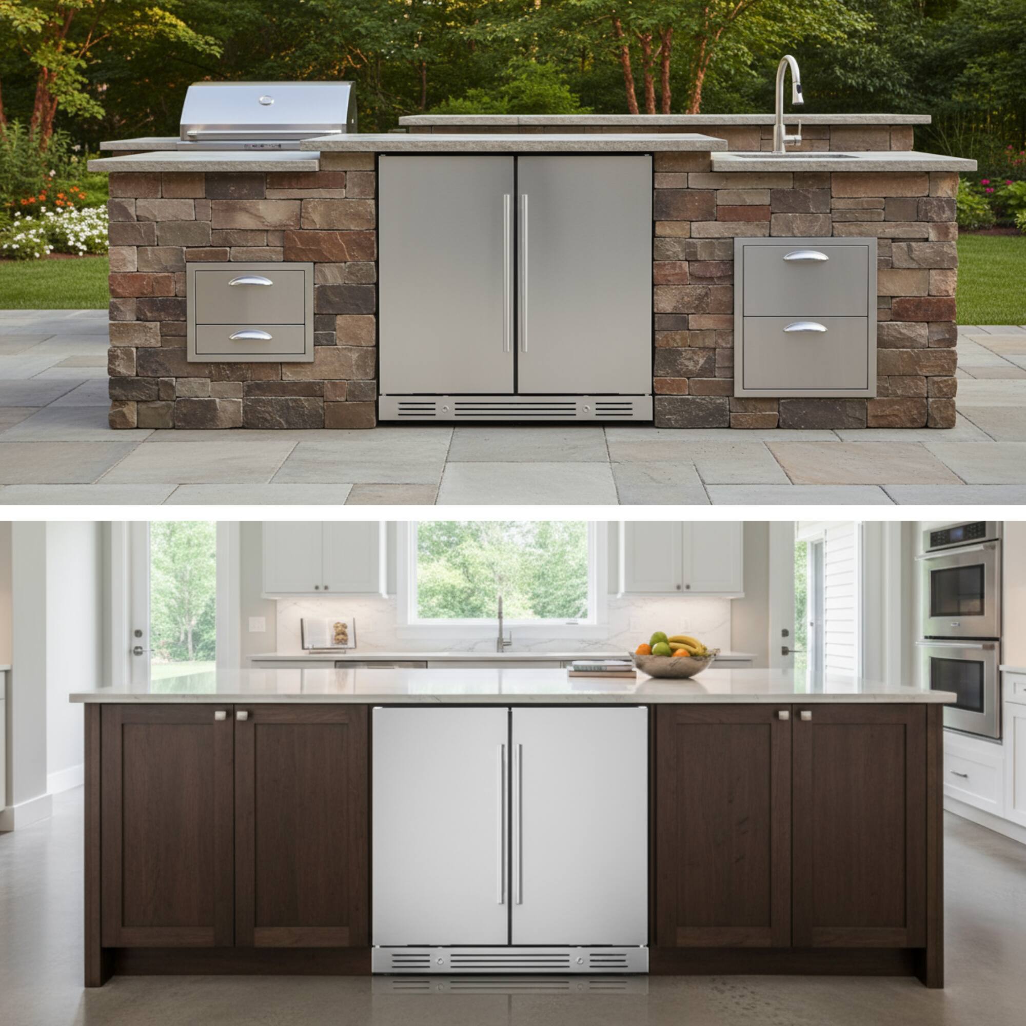 Alt View 5. Yeego - 30 Inch Wine and Beverage Cooler 34-65°F Dual Zone, Holds 80 Cans & 33 Bottles, Kitchen, & Outdoor Use - Stainless Steel.