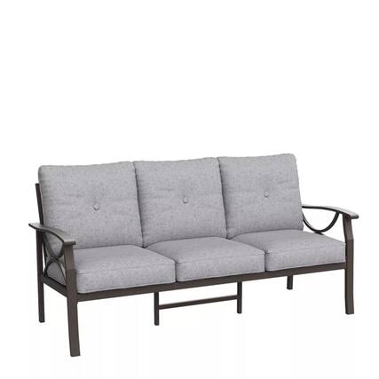 Front. Mondawe - 70 Inches All-Weather Metal 3-Seat Patio Sofa with Cushions - Gray+ khaki.