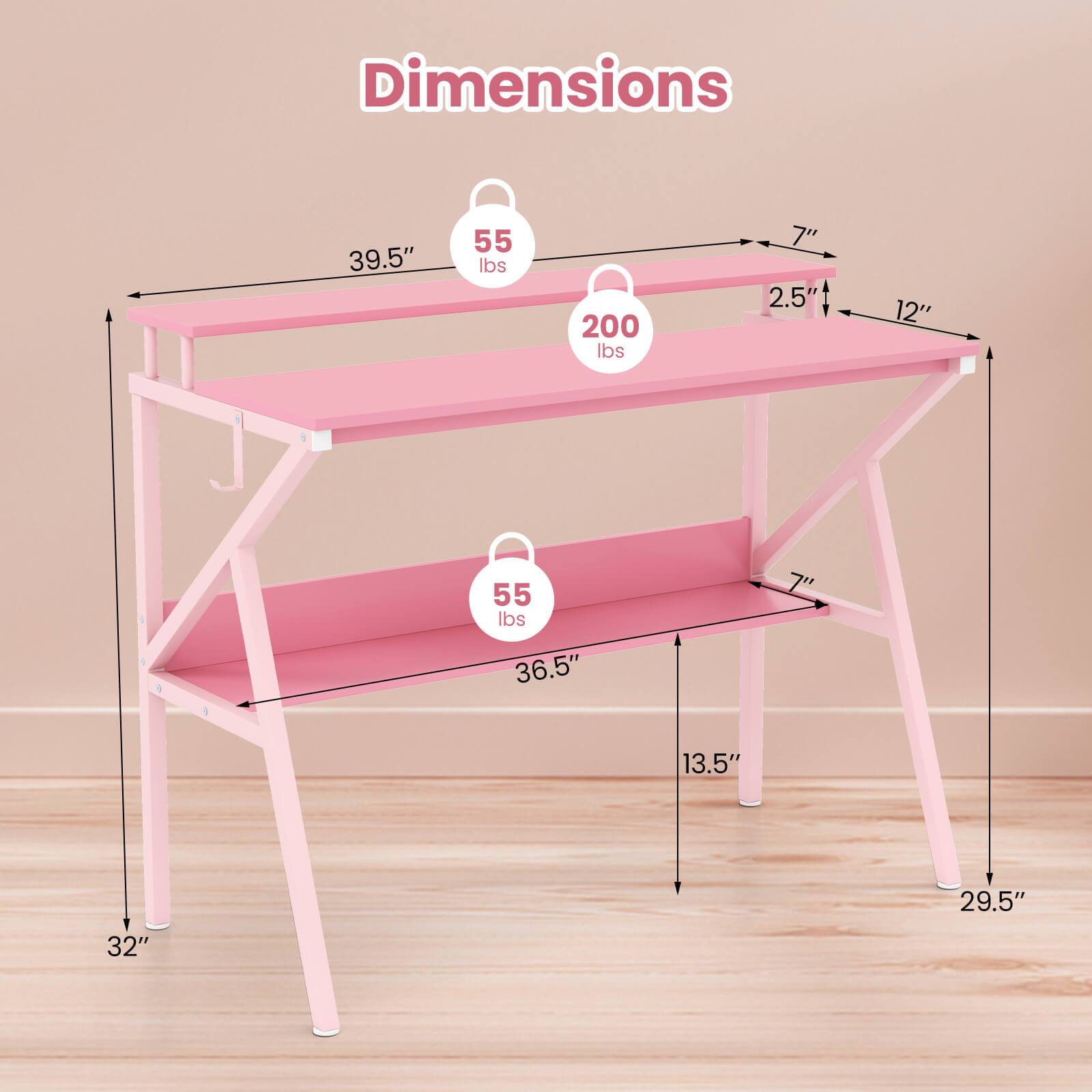 Dimensions  
- Length: 39.5"  
- Width: 12"  
- Height: 32"  
- Seat Height: 29.5"  
- Seat Depth: 13.5"  
- Back Height: 7"  
- Back Width: 36.5"  
- Weight Capacity: 200 lbs  
- Weight: 55 lbs