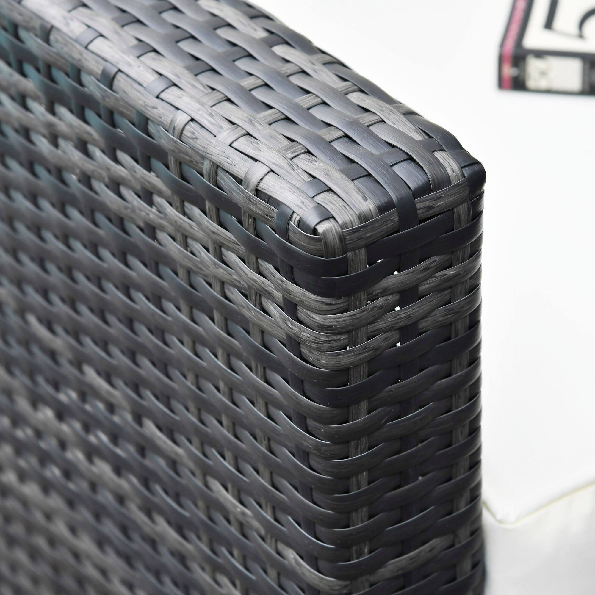 Alt View 8. Outsunny - Outdoor Swivel Rocker, PE Wicker Dining Chair, 360 Degree Swivel Patio Glider with Cushions for Backyard, Lawn, Garden - Beige.