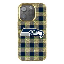 Keyscaper - NFL - Seattle Seahawks Plaid Bling iPhone Case - 14 - Gold