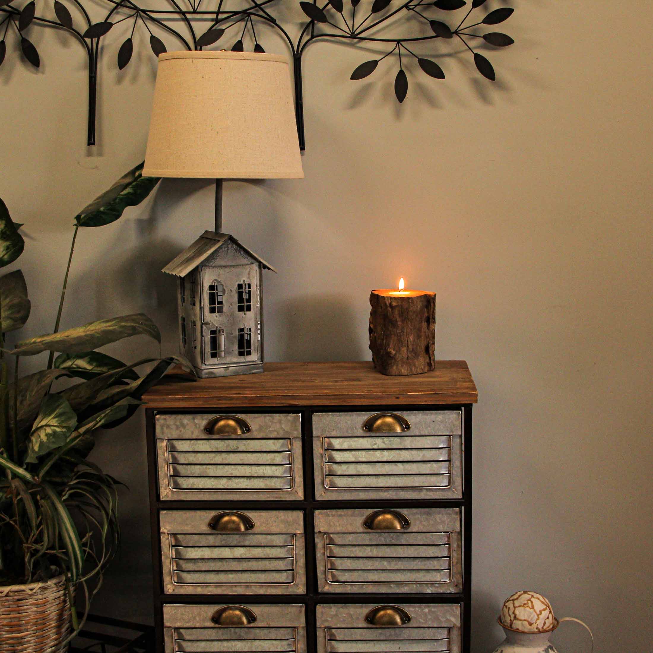 Alt View 4. Things2Die4 - Set of 3 Natural Gamal Branch Wooden Single Tealight Candle Holders - Brown.