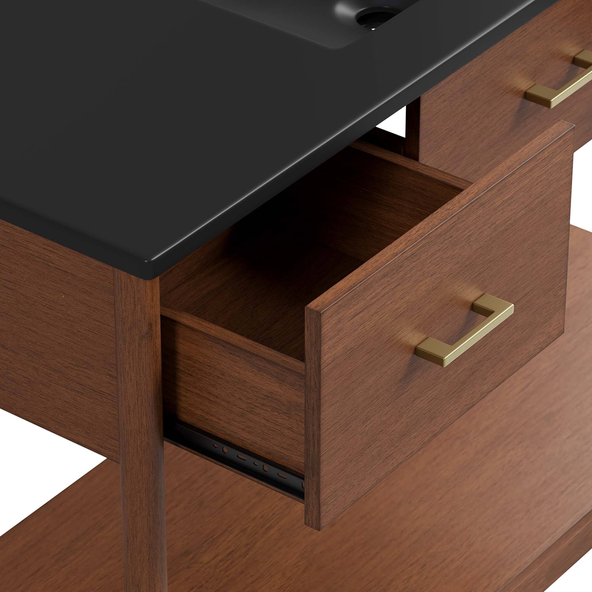 Alt View 6. Modway - Zaire Bathroom Vanity Basin Included by Modway - Walnut Black.