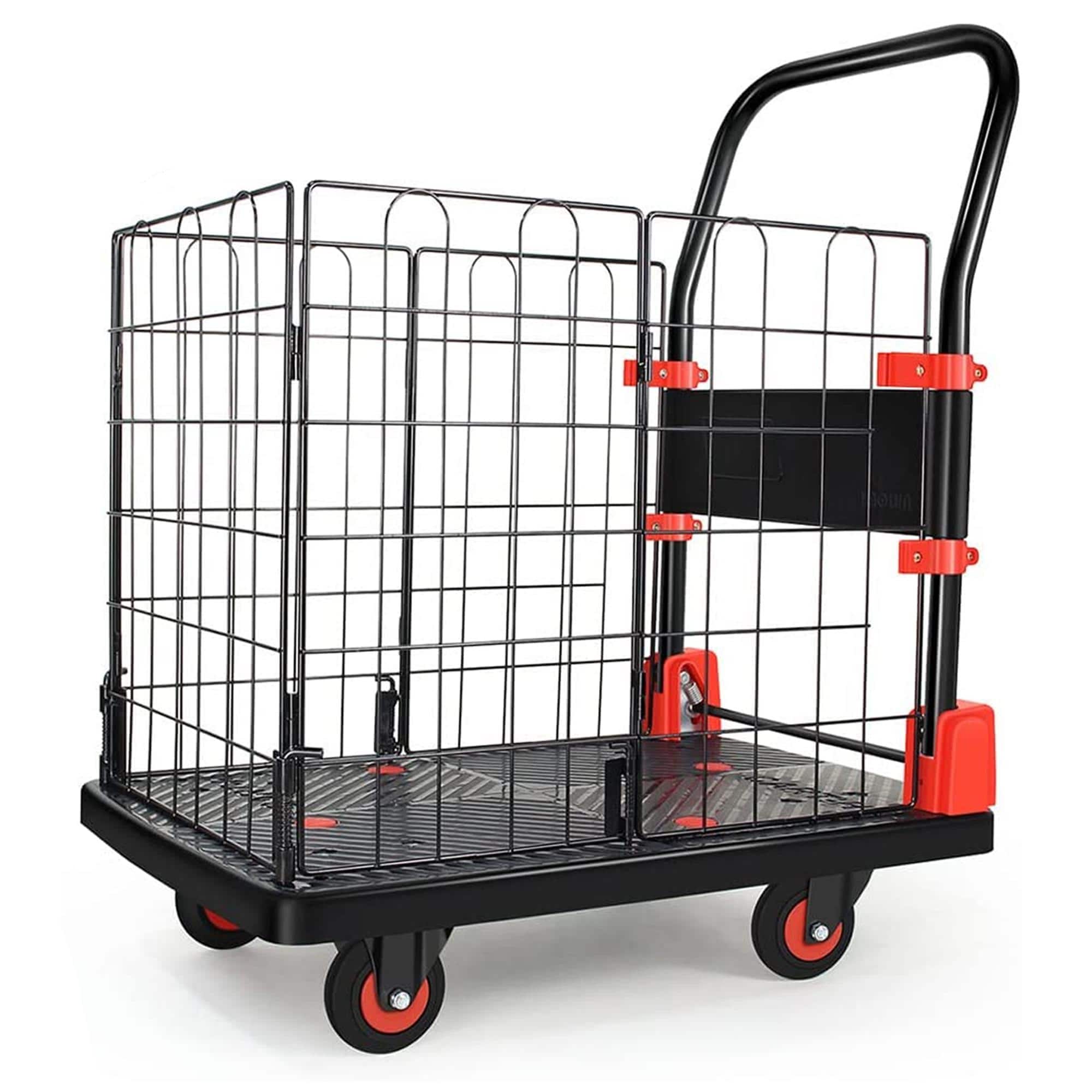 Boyel Living - Folding Platform Hand Truck with Removable Wire Cage 330 lbs Capacity Utility Cart - Black price history on PriceWatchPro