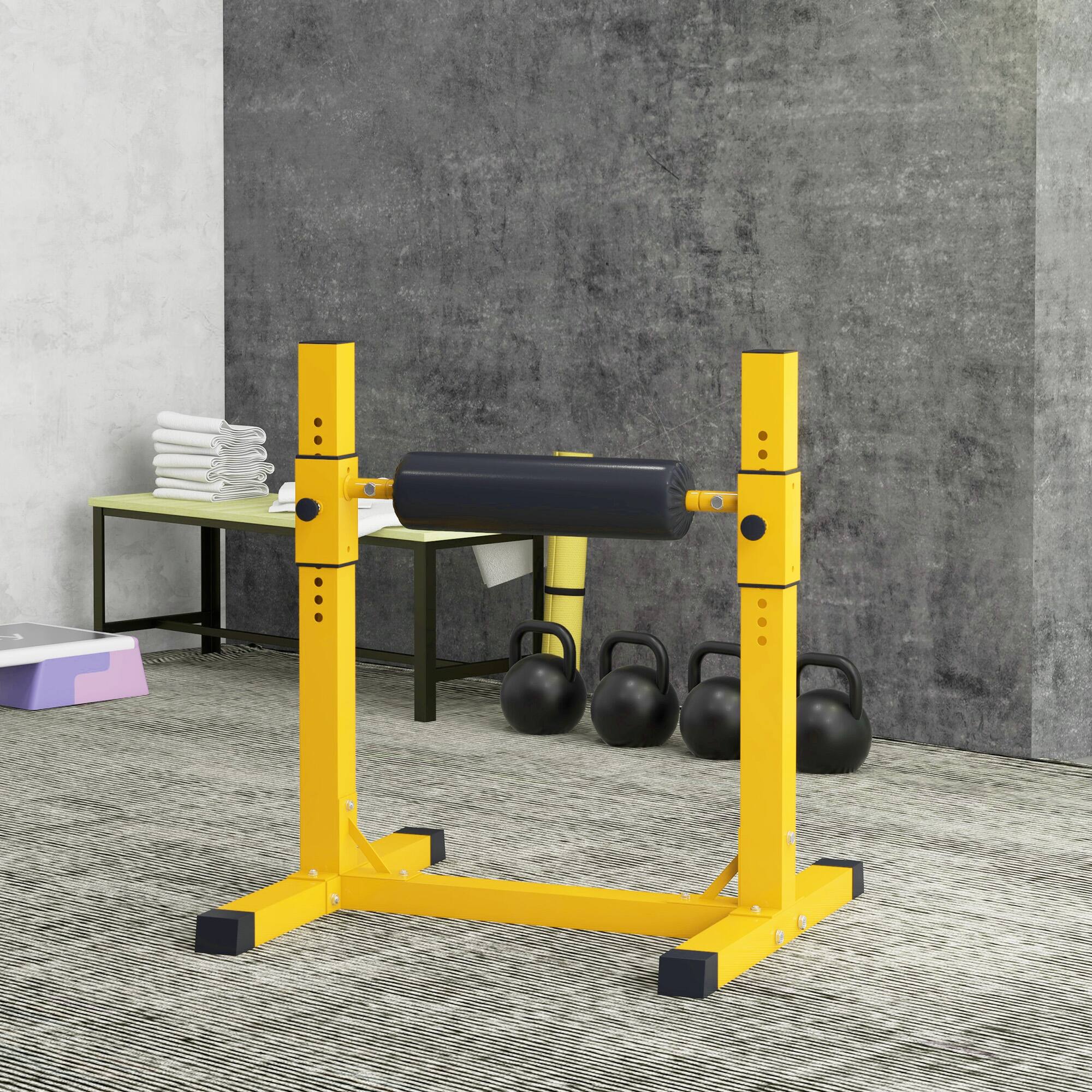 Alt View 1. Soozier - Bulgarian Split Squat Stand, Single Leg Squat Stand, 12-Level Adjustable Squat Roller for Lower Body Strength Training - Yellow.