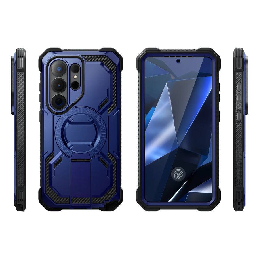 Back. i-Blason - Armorbox Case for Samsung Galaxy S26 Ultra – Kickstand, Screen Protector, Military-Grade - Dark Blue.
