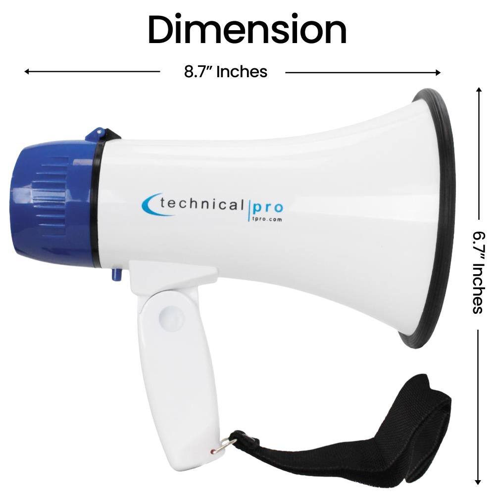 Dimension 8.7" Inches  
technical pro tpro.com  
6.7" Inches