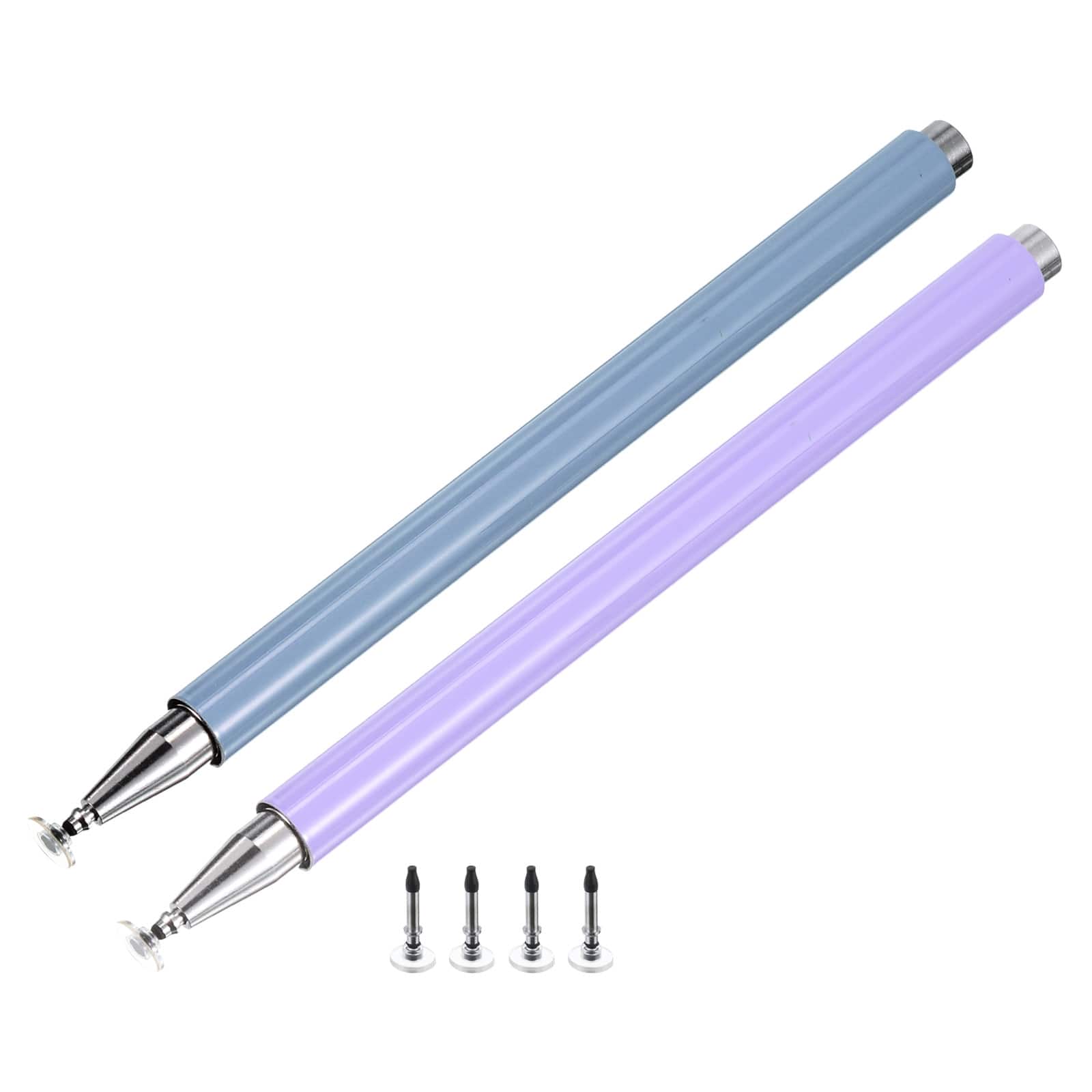 Unique Bargains - 2pcs Stylus Pens Magnetic 4 Fine Point Disc Universal Capacitive Pen Sensitivity for All Capacitive Touch Screen - Purple,Blue