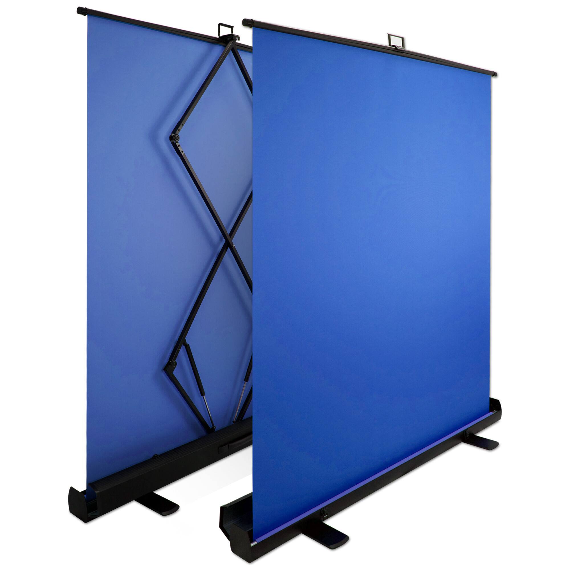 Angle. KHOMO GEAR - Pull-Up Blue Screen – Collapsible Chroma Key Background for Video Editing, Streaming, and Photography - Blue.