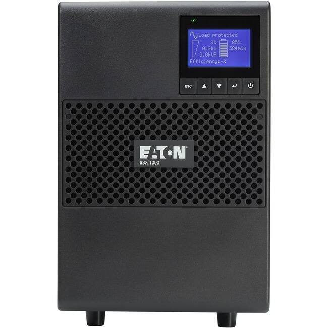 Load protected  
0%  
85%  
0.0kW  
384min  
0.0kVA  
Efficiency: -  
ESC  
EATON  
9SX 1000