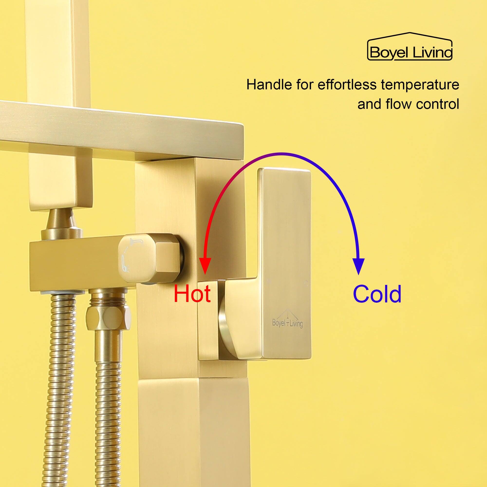 Boyel Living, Handle for effortless temperature and flow control, Hot, Cold
